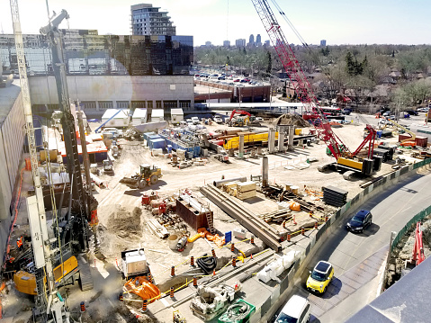 Large construction site in the city