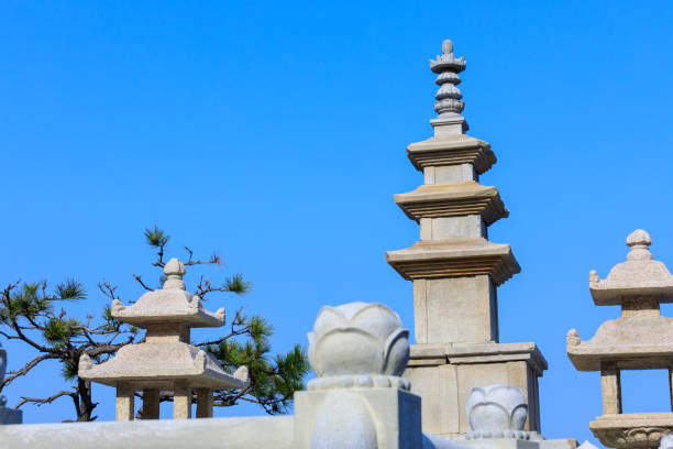 Pagodas in haedong yonggungsa temple in Busan, South Korea