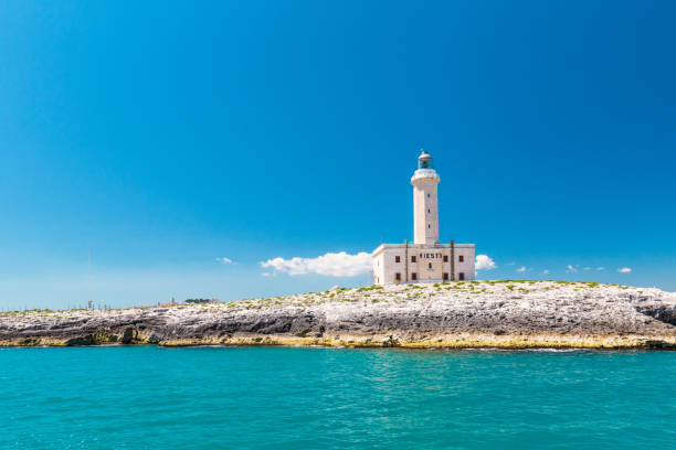 lighthouse of Vieste in Apulia, south Italy stock photo
