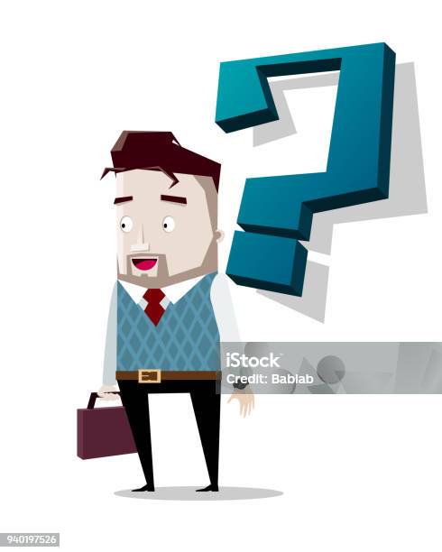 Question Man Character Man Character With Question Mark Stock Illustration - Download Image ...