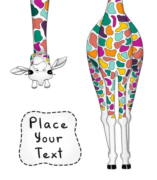 Vector illustration of Vector illustration of colorful giraffe with place for your text