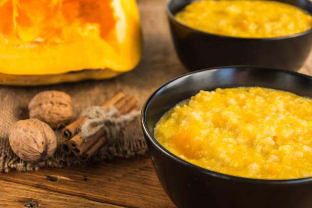 istock Pumpkin porridge with rice and milk 940213012