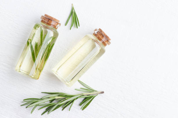 Organic cosmetics with extracts of herbs rosemary.