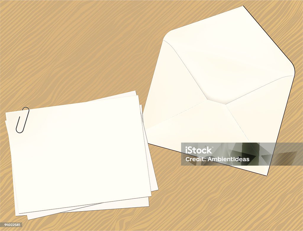 Card Envelope Vector Vector Envelope And Cards On Wood Surface Stock Illustration - Download ...