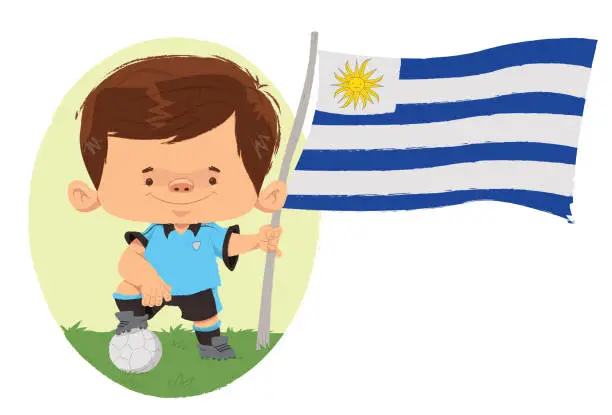 Vector illustration of Uruguayan football player