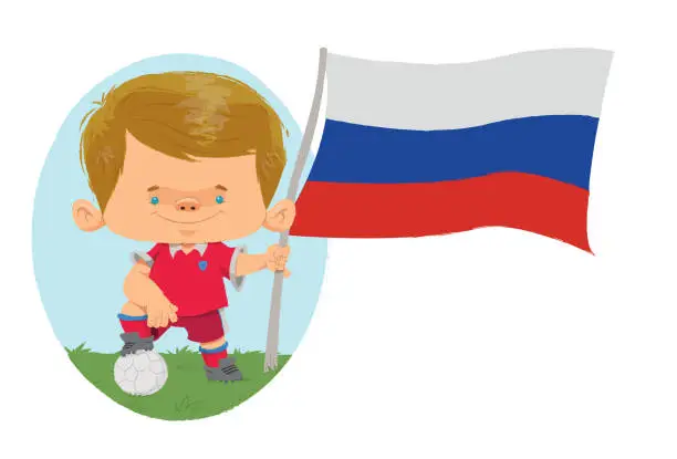 Vector illustration of Russian player