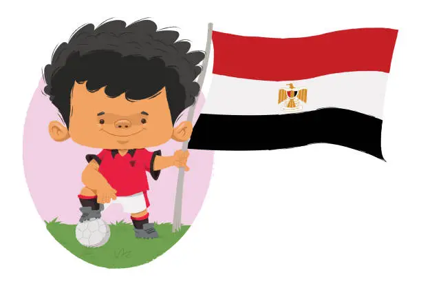 Vector illustration of Egypt football player