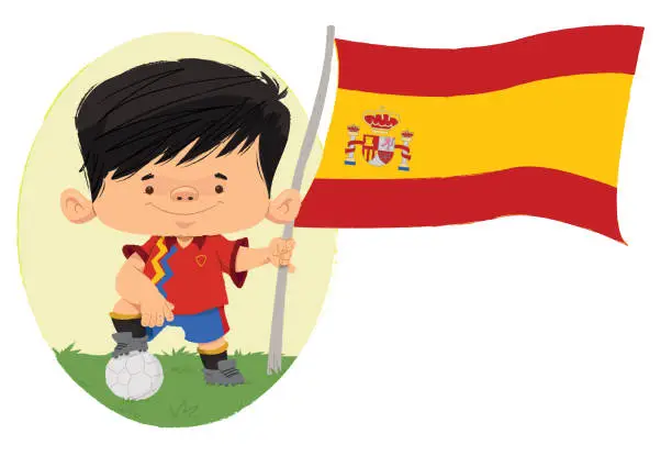 Vector illustration of Spanish football player