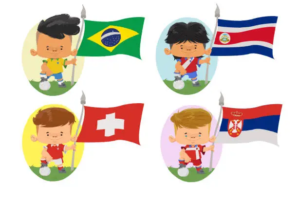 Vector illustration of Football Countries