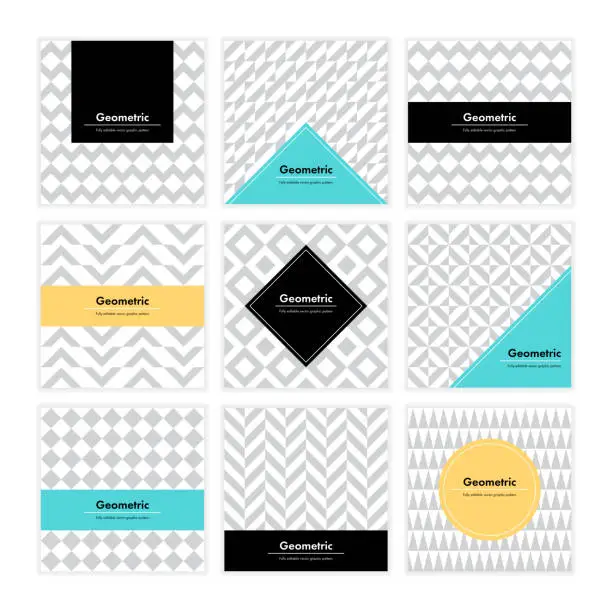 Vector illustration of Geometric Texture Set 005