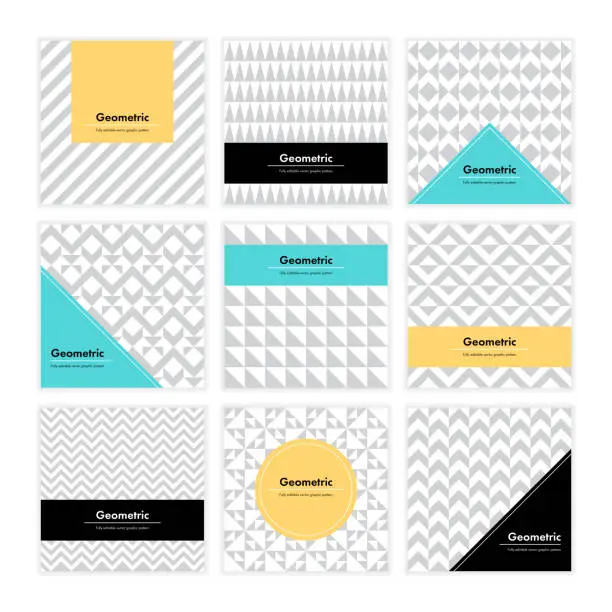 Vector illustration of Geometric Texture Set 006