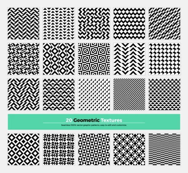Vector illustration of Geometric Seamless Pattern Pack 003
