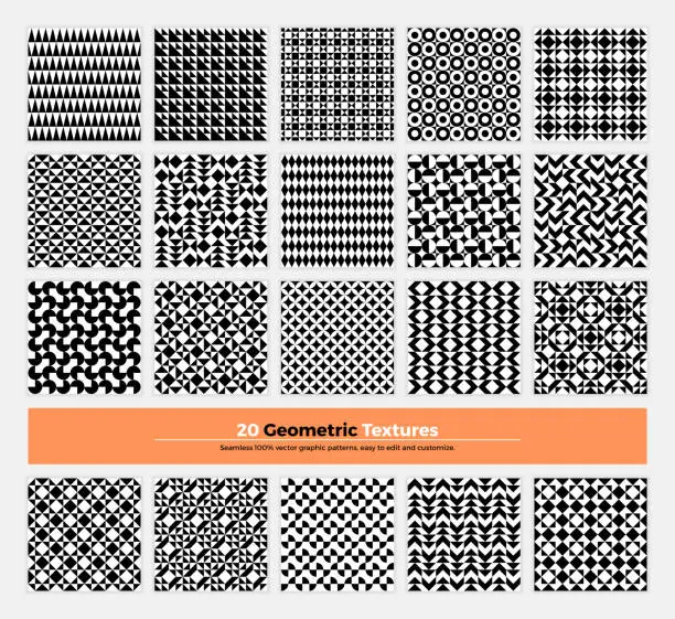 Vector illustration of Geometric Seamless Pattern Pack 004