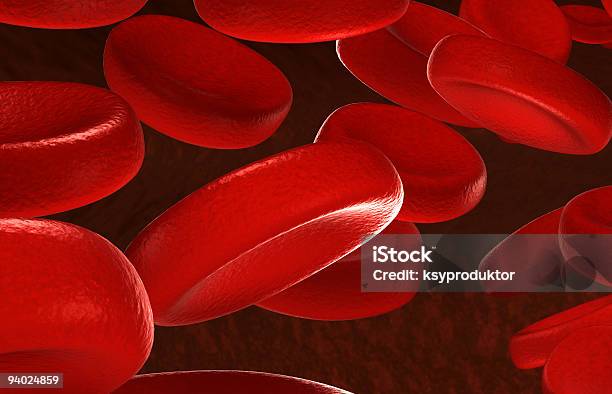 Foto de Células Vermelhas Do Sangue Fluindo e mais fotos de stock de Alta Magnificação - Alta Magnificação, Ampliação, Artéria Humana