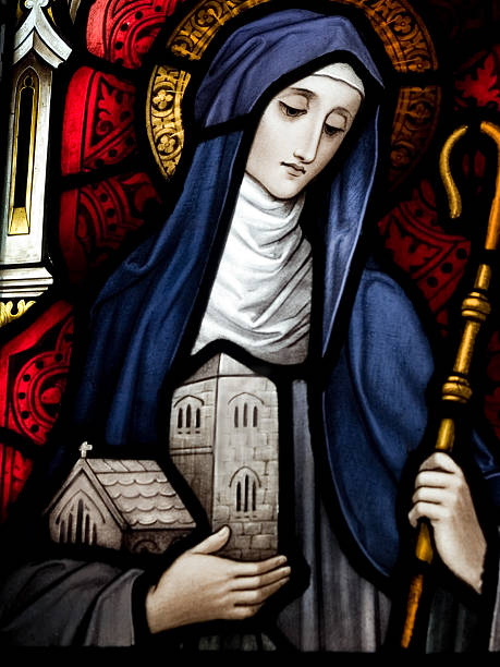 Saint Brigid of Kildare  religious saint stock pictures, royalty-free photos & images