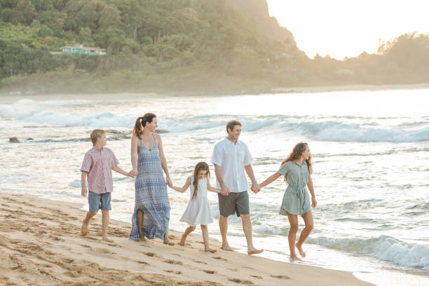 istock Family walking together on the beach 940259626
