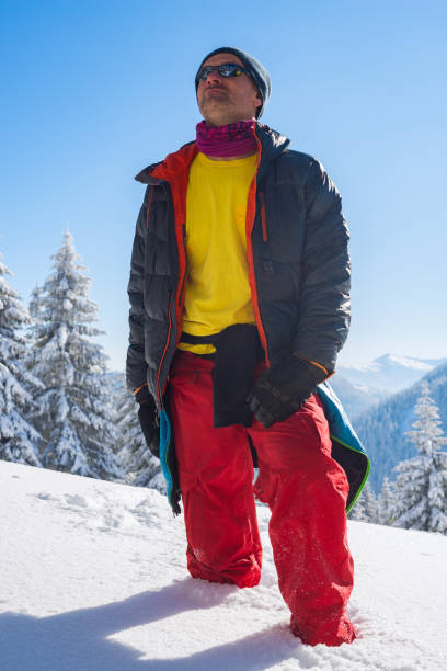 istock Happy adventurer is standing in the winter mountains 940259920