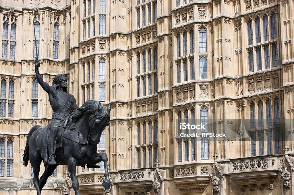 Richard I 승마 황후상 외부 국회의사당, 런던 - 로열티 프리 국왕 스톡 사진