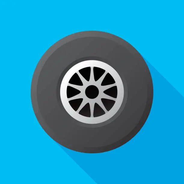 Vector illustration of Racing Tire Flat