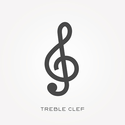Silhouette icon treble clef