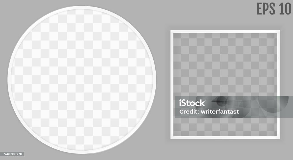 Square Round Design 3d Picture Square And Round Frame Design Realistic Square Round Frame ...