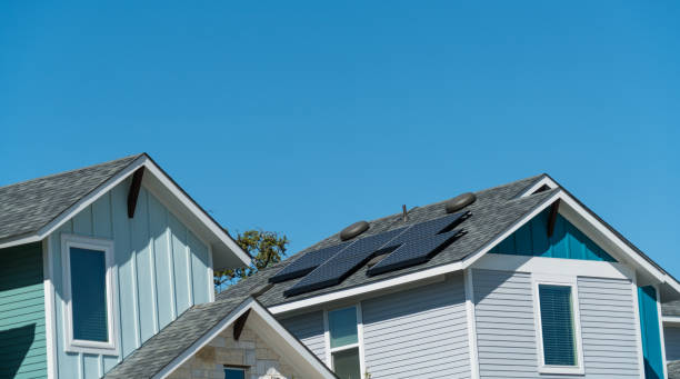 istock Solar panels on rooftop of new development suburb in Austin, Texas 940303262