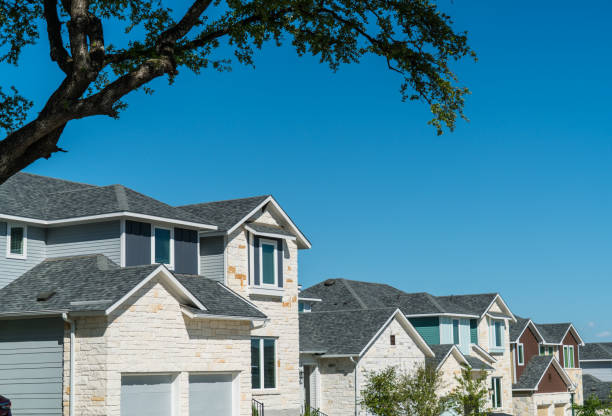 istock Modern homes in new development front buildings and facade 940303308