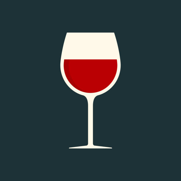 illustrazioni stock, clip art, cartoni animati e icone di tendenza di icona del bicchiere di vino - bicchiere da vino illustrazioni