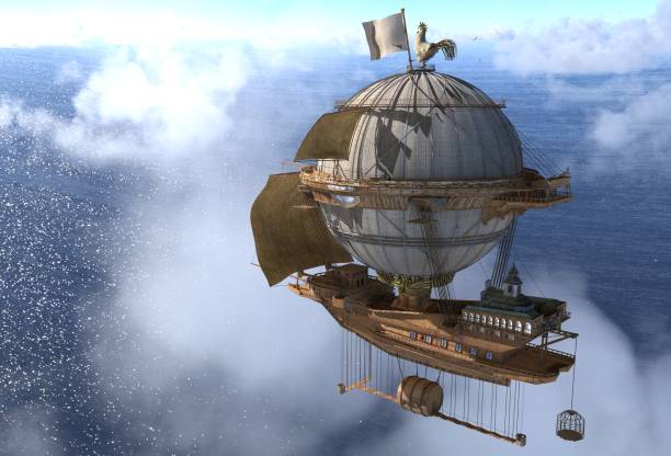 istock Fantasy Airship Zeppelin Dirigible Balloon 3D illustration 940318276