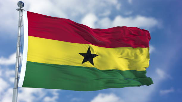 istock Ghana Flag in a Blue Sky 940321502