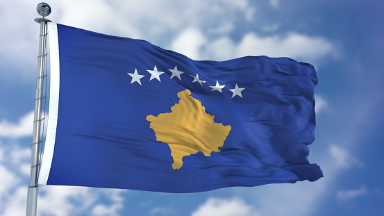 Kosovo Flag in a Blue Sky. Use this clip loud and proud to express loyalty and love to our country. It is a seamless loop with luma channel.