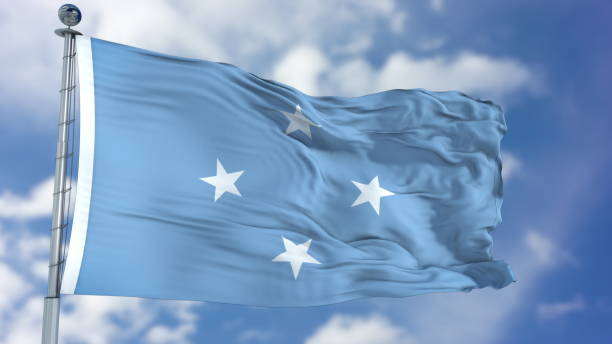 istock Micronesia Federated States Flag in a Blue Sky 940324672