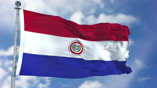 istock Paraguay Flag in a Blue Sky 940326854