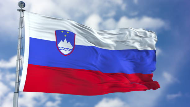 istock Slovenia Flag in a Blue Sky 940327110