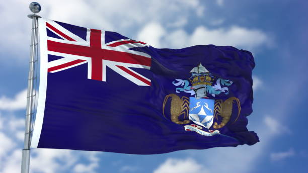 istock Tristan da Cunha Flag in a Blue Sky 940328920