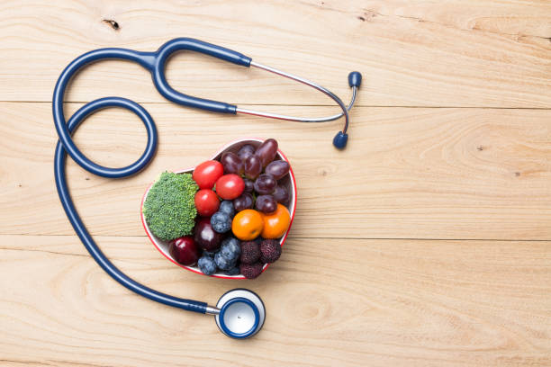 istock Healthy diet in a heart shaped bowl 940329542