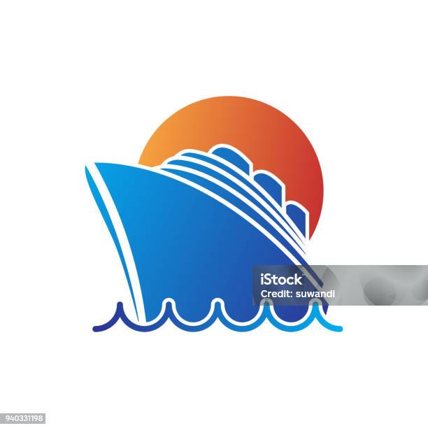 Ship Icon Design Stock Illustration - Download Image Now - Cruise Ship, Cruise - Vacation, Cut Out