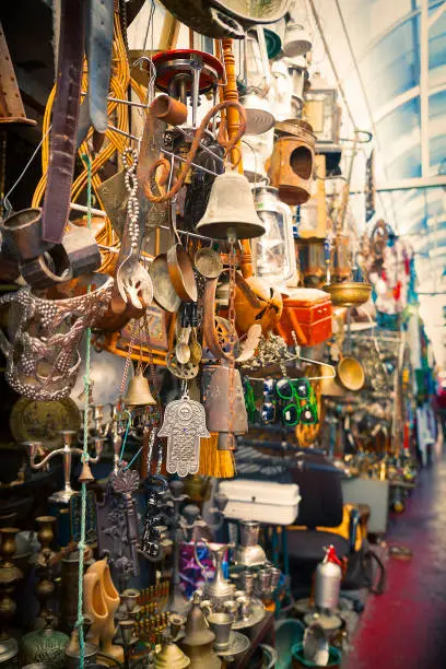 Merchandise for sale at the flea market in Tel Aviv - Jaffa, Israel