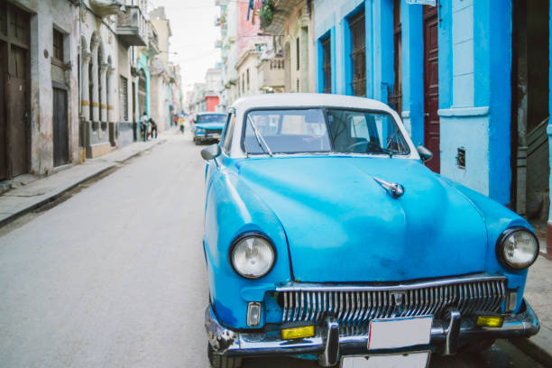 istock classical american car parked on Havana street 940338096