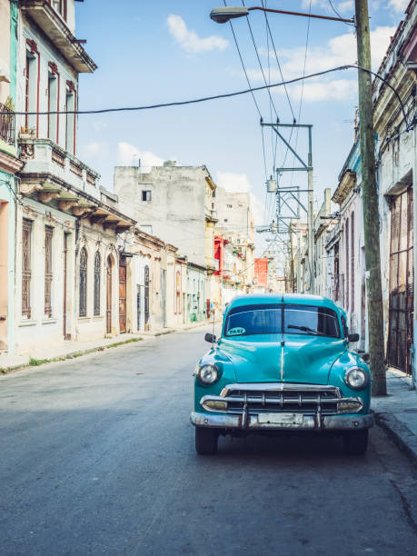 istock classical american car parked on Havana street 940343222