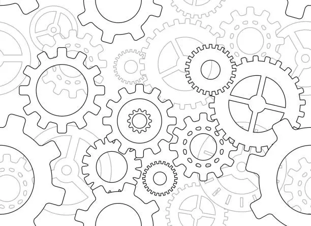 Vector illustration of seamless cogs