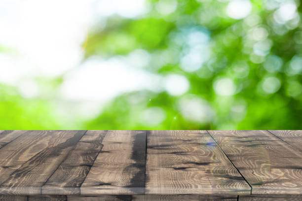 istock Rustic wooden table vintage style in perspective 940355450