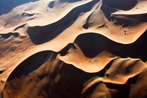 Sand Dunes Aerial View of Rub Al Khali desert