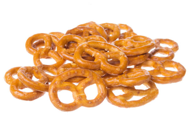 istock Group of pretzels isolated on white background 940369066