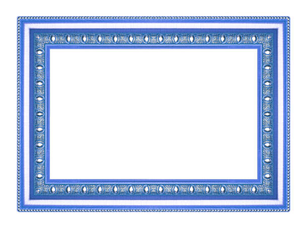 istock The antique blue frame on the white background 940369902