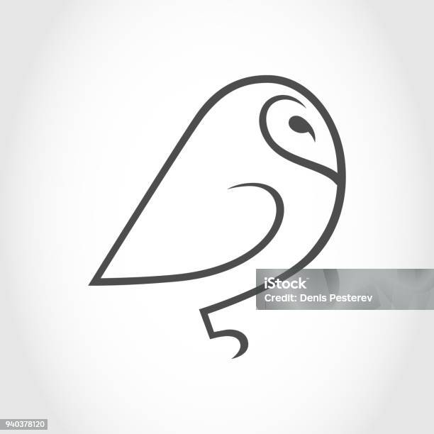 Barn Owl Symbol Icon Outline Design Element Stock Illustration - Download Image Now - Owl, Logo, Wisdom