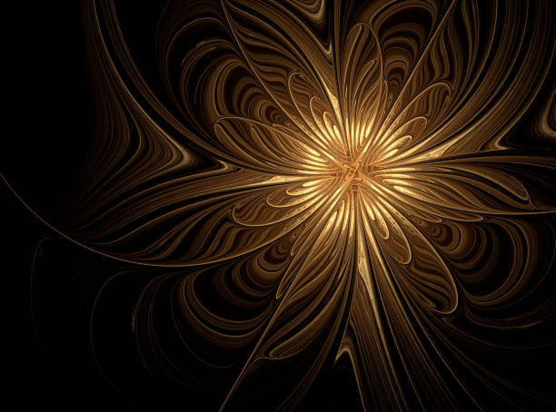 istock Abstract fractal golden flower 940380808