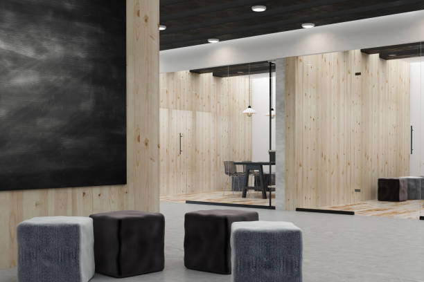 istock Contemporary office with blackboard poster 940381716