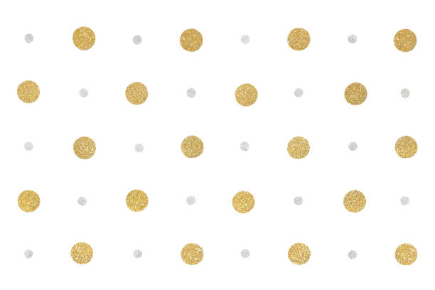 istock Gold and silver glitter dot paper on white background 940384874