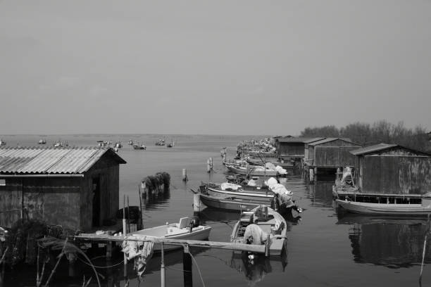 old fishermen's houses on the mouth of the Po